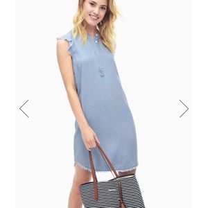 Splendid Chambray Crosshatch Henley Dress Medium